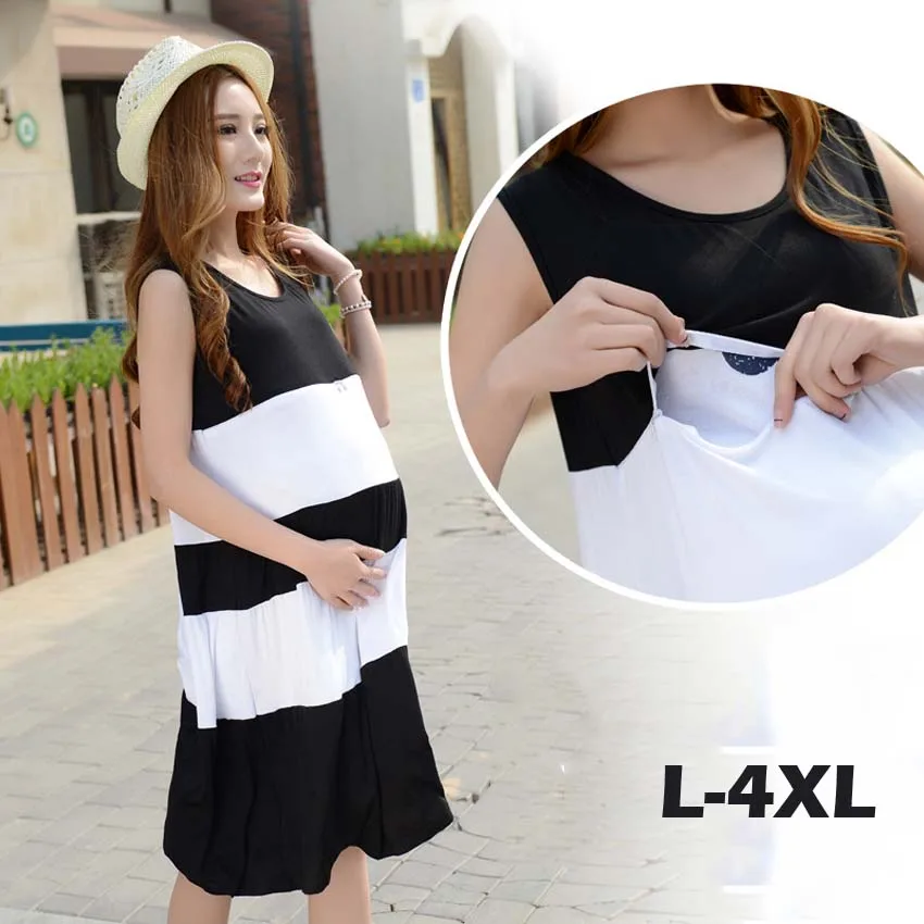 

Summer Maternity Breastfeeding Nursing Dresses Pregnant Mother Clothes Pregnancy Wear Breast Feeding Dress Clothing L-4XL