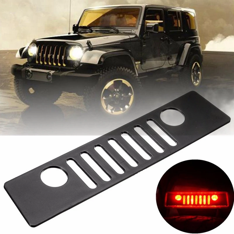 Black  3rd Brake Rear Light Grille Cover Trim For Jee-p Wrangler JK 2007-2018