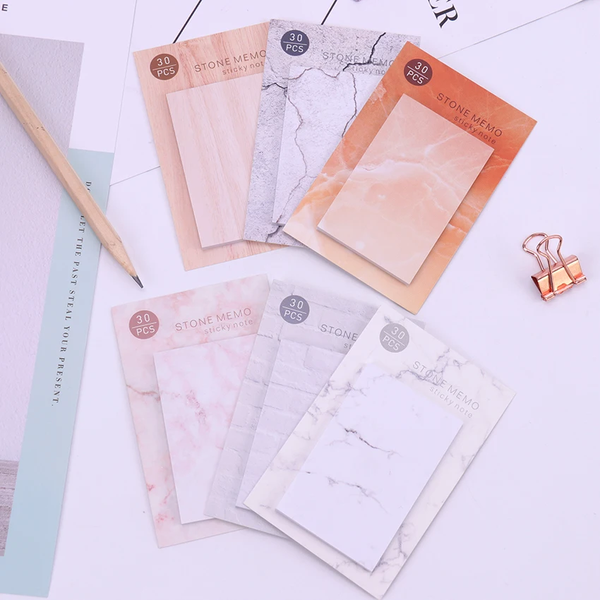 

1PC Cute Kawaii Stone Memo Pad Note Sticky Paper Stationery Planner Stickers Notepads Office School Supplies