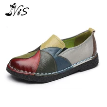 SOCOFY/Женская обувь; обувь ручной работы из натуральной кожи; мягкие лоферы на плоской подошве; женская обувь без застежки; кроссовки; лоферы; повседневные туфли на плоской подошве