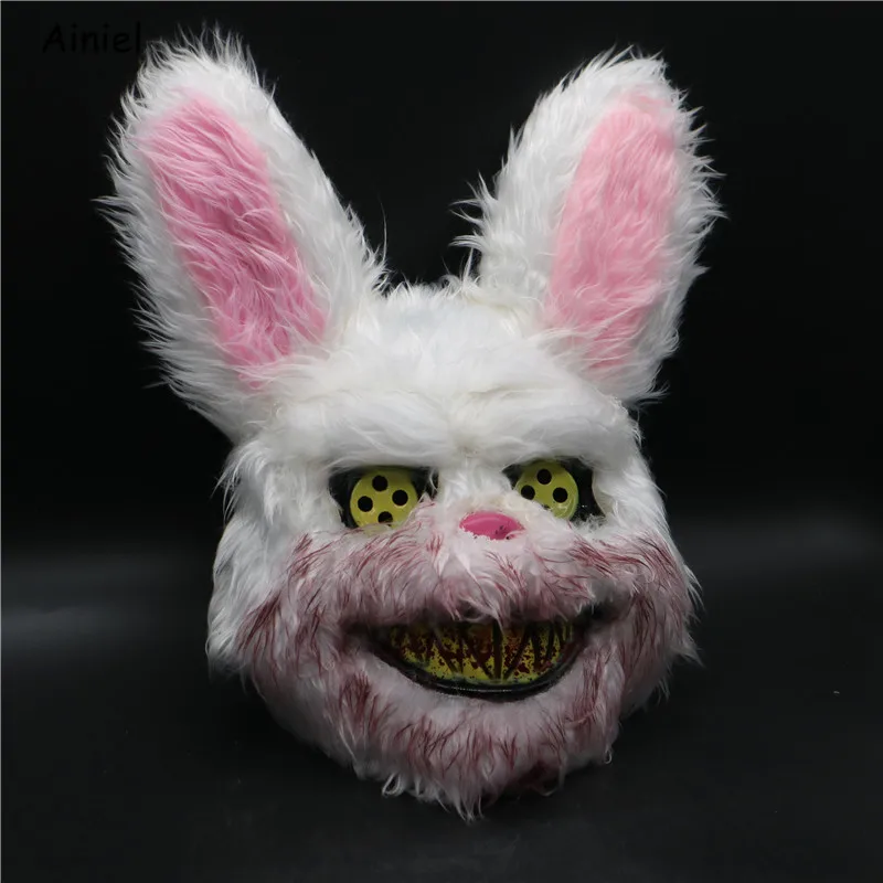 Bloody Horror Rabbit Scary Mask Halloween Cosplay Plush Toy Animal Mask Bear Mask Horror Mask Full Face Mask Gifts Adult Kids