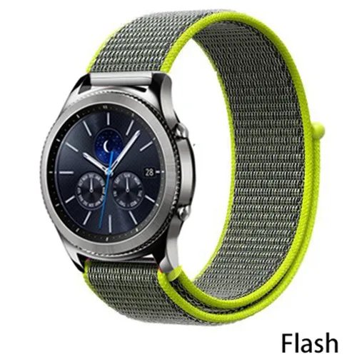 Ремешок 20 мм/22 мм для gear s3 Frontier samsung Galaxy watch Active2 ремешок для huawei Watch GT 2 46 мм 42 мм аксессуары для браслетов correa - Цвет ремешка: flash yellow 2