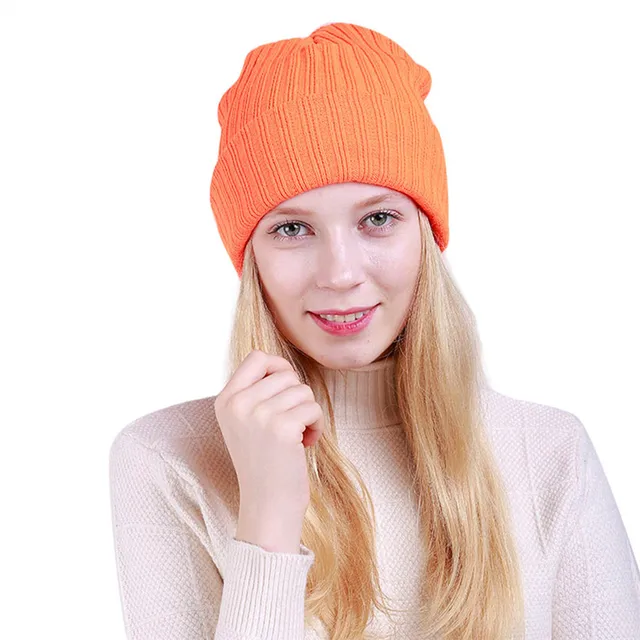 Unisex Winter Warm Ski Caps Winter Hats For Women Wool Knit Crochet Hat