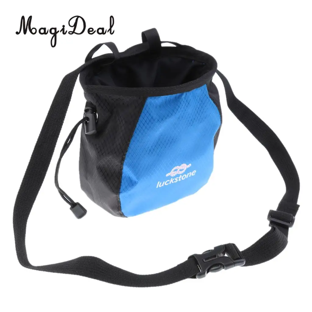 MagiDeal Chalk Bag Storage Pouch for Rock Climbing Gym with Drawstring and Adjustable Waist Belt 