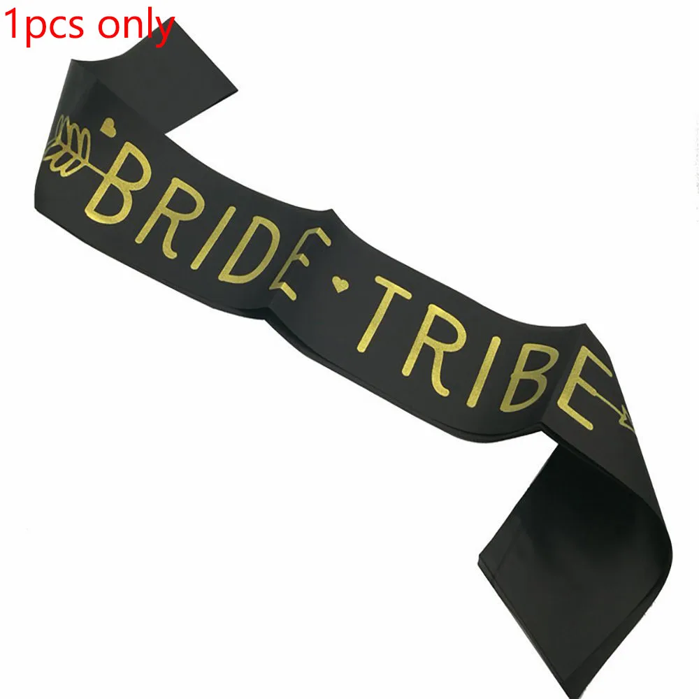 Обувь из сатина для невесты, чтобы быть команда надпись «Bride Tribe» поясом из ленты для Девичник вечерние Винтаж Свадебная вечеринка украшения аксессуары - Цвет: 1 x bride tribe