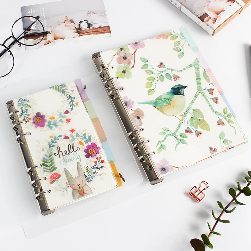 5pcs /lot A5 A6 Original Kawaii Spiral Notebook Divider Cute Fine