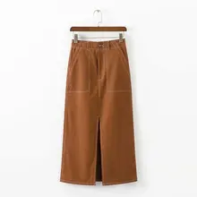 Горячая XD38-2210 Европейская и американская мода карман половина юбка