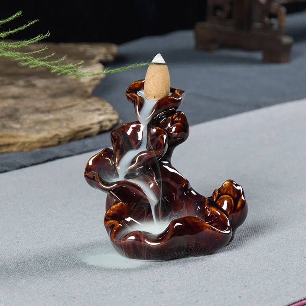 

Hot!10pcs Retro Handmade Porcelain Ceramic Backflow Incense Incenso Incienso Burner Buddhist Decoration Home Aromatherapy