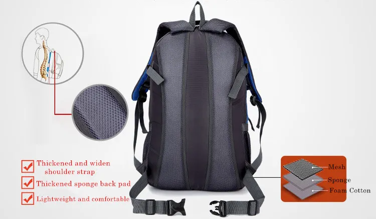 45L сумки для альпинизма спортивные походные лыжные рюкзаки Открытый водонепроницаемый нейлоновый походный рюкзак Вместительная дорожная сумка Горный рюкзак
