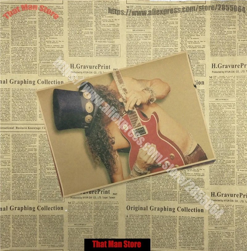Винтаж Плакат пистолеты N плакат с розами слэш рок-гитарист живопись Мастер ретро плакат - Цвет: Бургундия