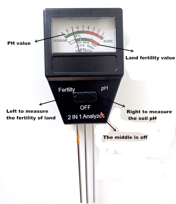 2 в 1 почвенный фертильный анализатор/PH значение инструмент для грунта садовые инструменты инструмент для грунта ph-метр оборудование для анализа