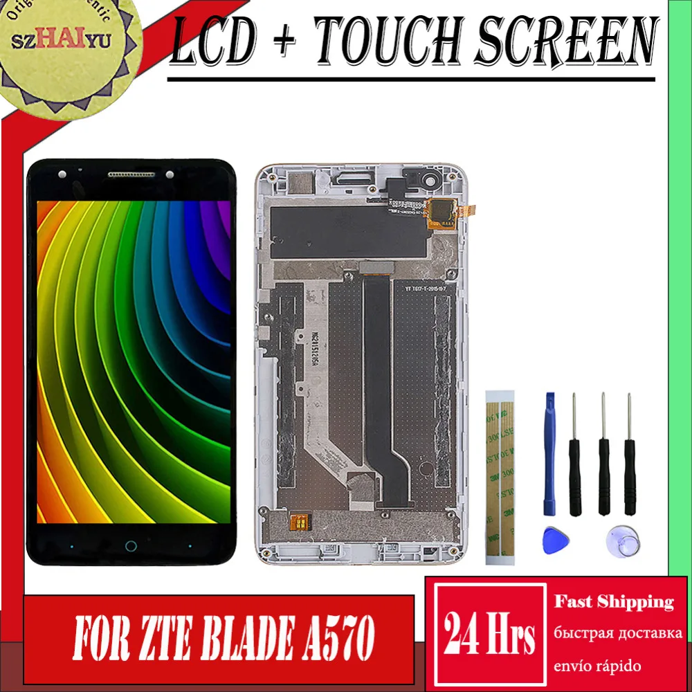 

LCD For ZTE Blade A570 LCD Display Touch Screen Digitizer For Blade A570 T617 A813 Screen Replacement Pancel Frame Housing