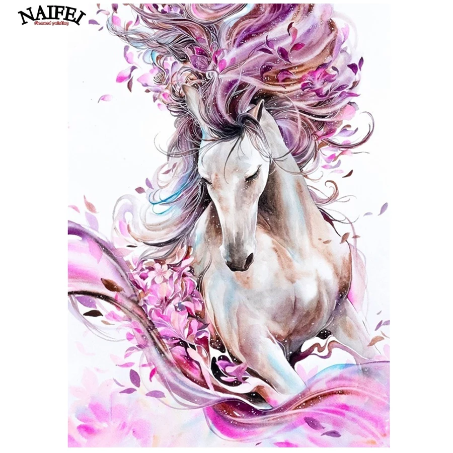 

Diamond Embroidery animas,DIY Diamond Painting Cross Stitch Kit colour horse 5D Needlework Diamond Mosaic Home Decoration gifts