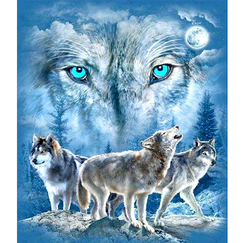 

5D DIY Diamond painting Anmial Wolf Full Square/ Round Diamond embroidery Cross stitch Diamond crystal Wall Painting home decor