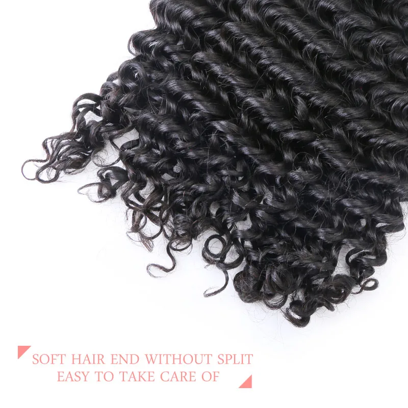 Ali Queen Hair Products Deep Wave Virgin Brazilian Hair Natural Color 8\
