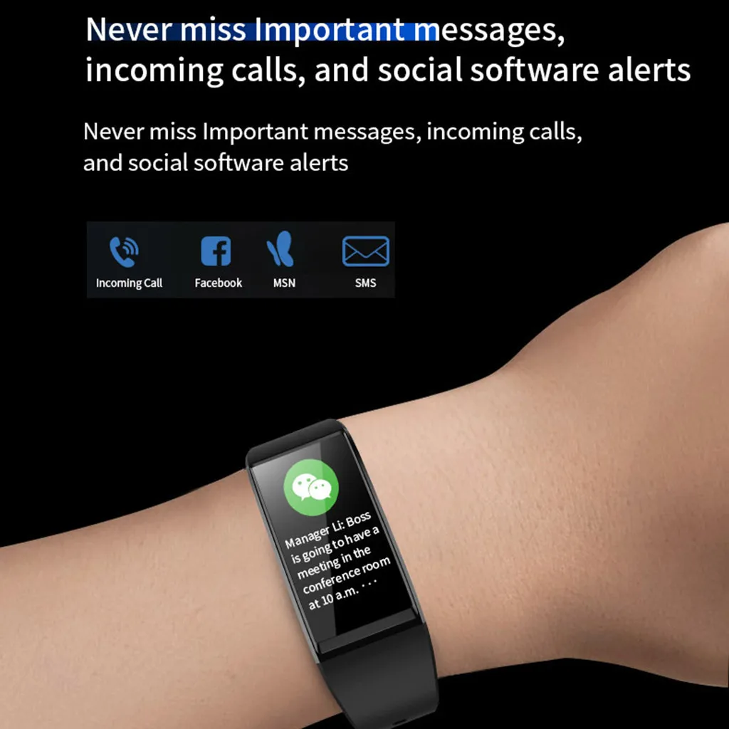 

Smart Wristband Health Monitor Heart rate/Blood Pressure/Pedometer Waterproof Sports Bracelet for Men Women watch