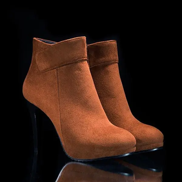 

Free shipping ankle boots women fashion short boots winter high heels shoes sexy snow warm sexy Nubuck leather Pumps size 34-42