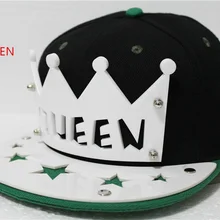 Акриловая бейсболка хип-хоп шляпа королева/король плоская верхняя часть оснастки назад панк подарок
