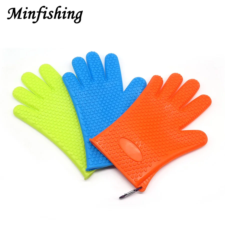 Minfishing 1 PCS Rubber Anti Slip Fishing Gloves Easily Holding Fish