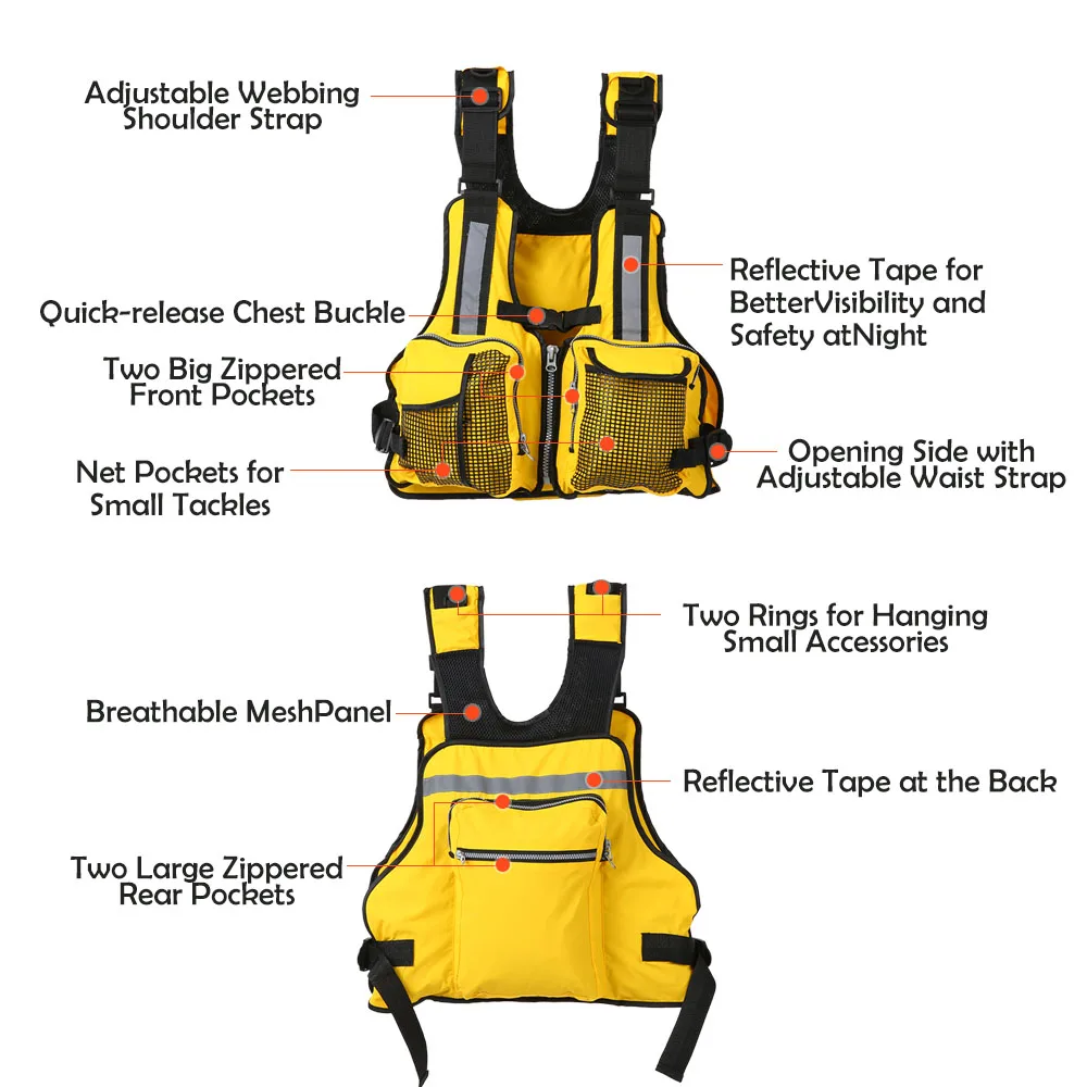 Lixada рыболовный жилет с несколькими карманами, спасательный жилет для рыбалки, куртка для плавания на байдарках, жилет с поплавком для рыбалки, УНИВЕРСАЛЬНЫЙ ЖИЛЕТ