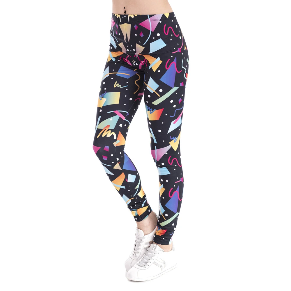 

Fashion Women Legins Retro Geometric Figure Printing Legging High Waist Cozy Woman Leggings