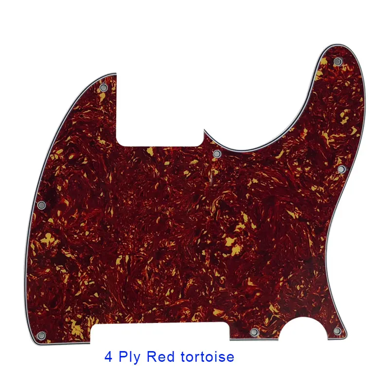 Запчасти для гитары Pleroo-для стандарта США, 8 винтовых отверстий, 62 года, Tele Telecaster, пустые гитарные накладки, царапина, пластина - Цвет: 4Ply Red Tortoise