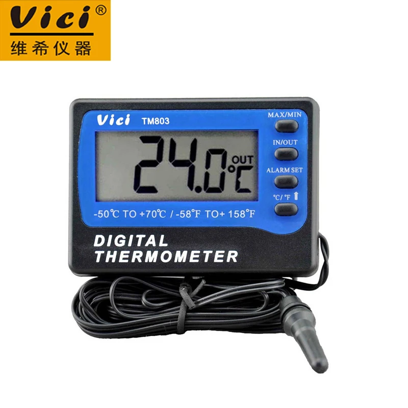 

Vici VICHY TM803 LCD Digital Fridge / Freezer Thermometer Temperature Meter with Alarm Measuring -50~70 Centigrade
