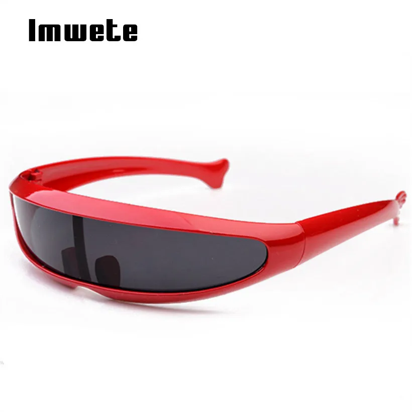 Imwete X Mens Personality Sunglasses Siamese Mercury Lenses Fish Shaped