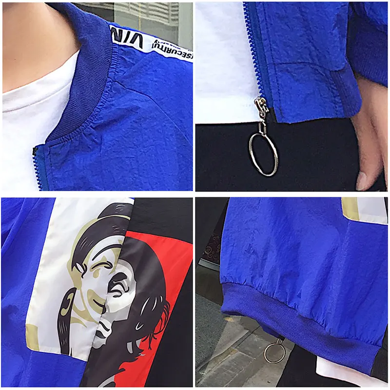 2018 Spring Autumn Bomber Jacket Women Men Tops couple Long Sleeve Basic Coat Casual Thin Outerwear Korean Hip hop Bomber Jacket