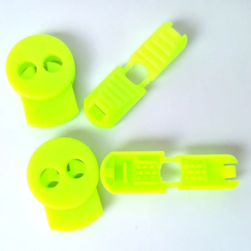 JUP1-50 Sets Fluorescent Green Buckle Elastic Shoes Buckles Decorative Buckles Child Adult No-tie Shoelace Never Tie Laces Again