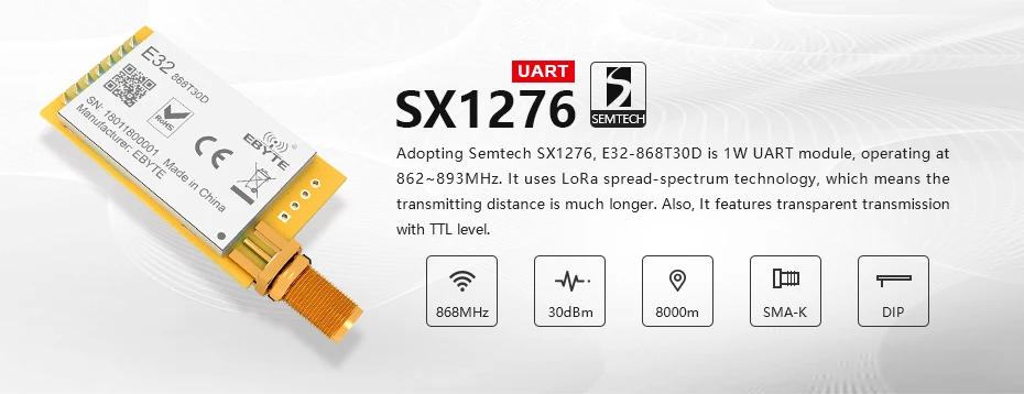 E32-868T30D LoRa SX1276 (2)