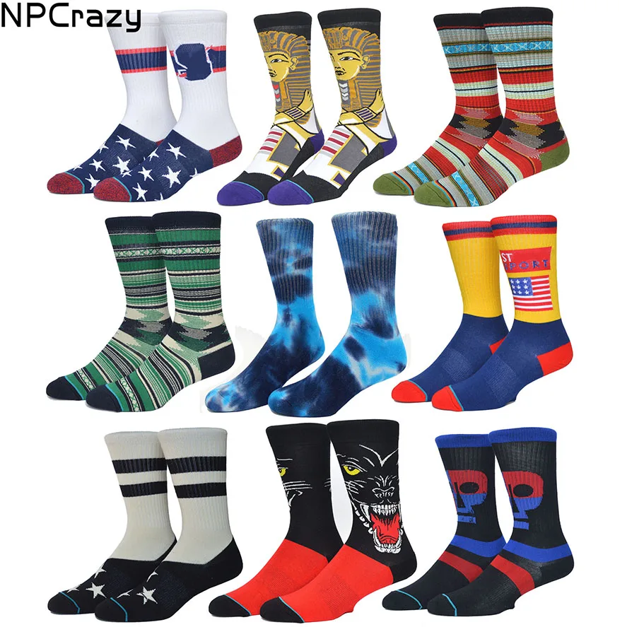 

Socks Skate Sock Ethnic Strip Basketball Socks Combed Cotton Towel Bottom Knee Outdoor Sport Hiking Skiing Cycling Running Sock