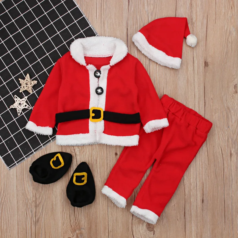 Качественная Рождественская одежда Санта-Клауса для новорожденных; детские комбинезоны; костюм для мальчиков и девочек; костюм для альпинизма; Рождественский наряд - Цвет: Красный