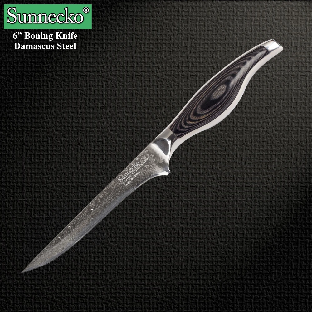 2017 Sunnecko 6 дюймов дамасский обвалочный нож японский VG10 кухонные ножи Pakka с