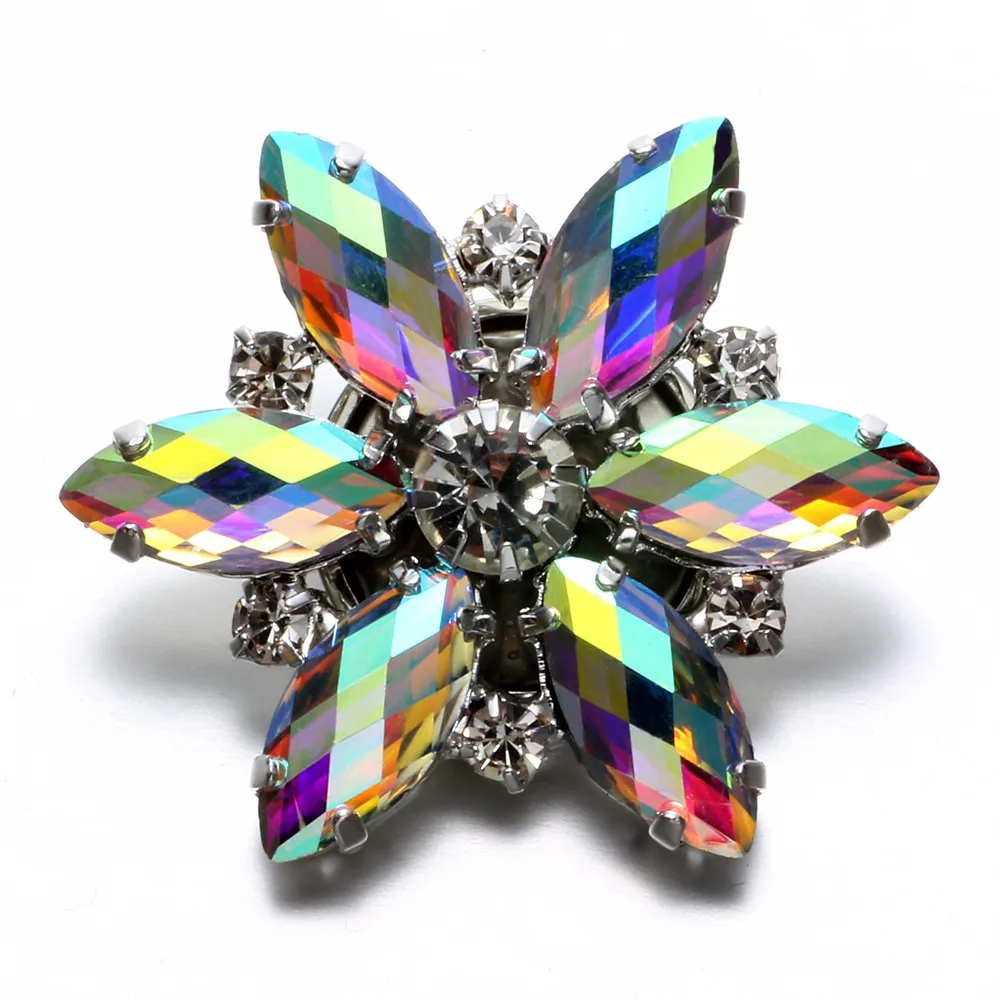 

Clear Discolored Rhinestone Style Snowflake Shape Charms 18mm Snap Button Jewelry For Snap Bracelet Snaps Jewelry KZ0481a