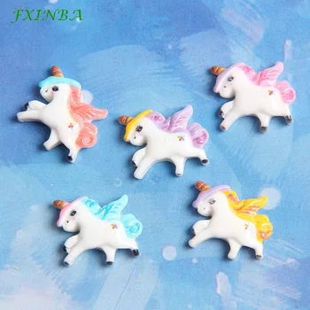 

FXINBA 1/3/5/10pcs Resin Unicorn Charms For Slime Filler DIY Ornament Phone Decoration Charms Lizun Mud Clay Slime Supplies Toys