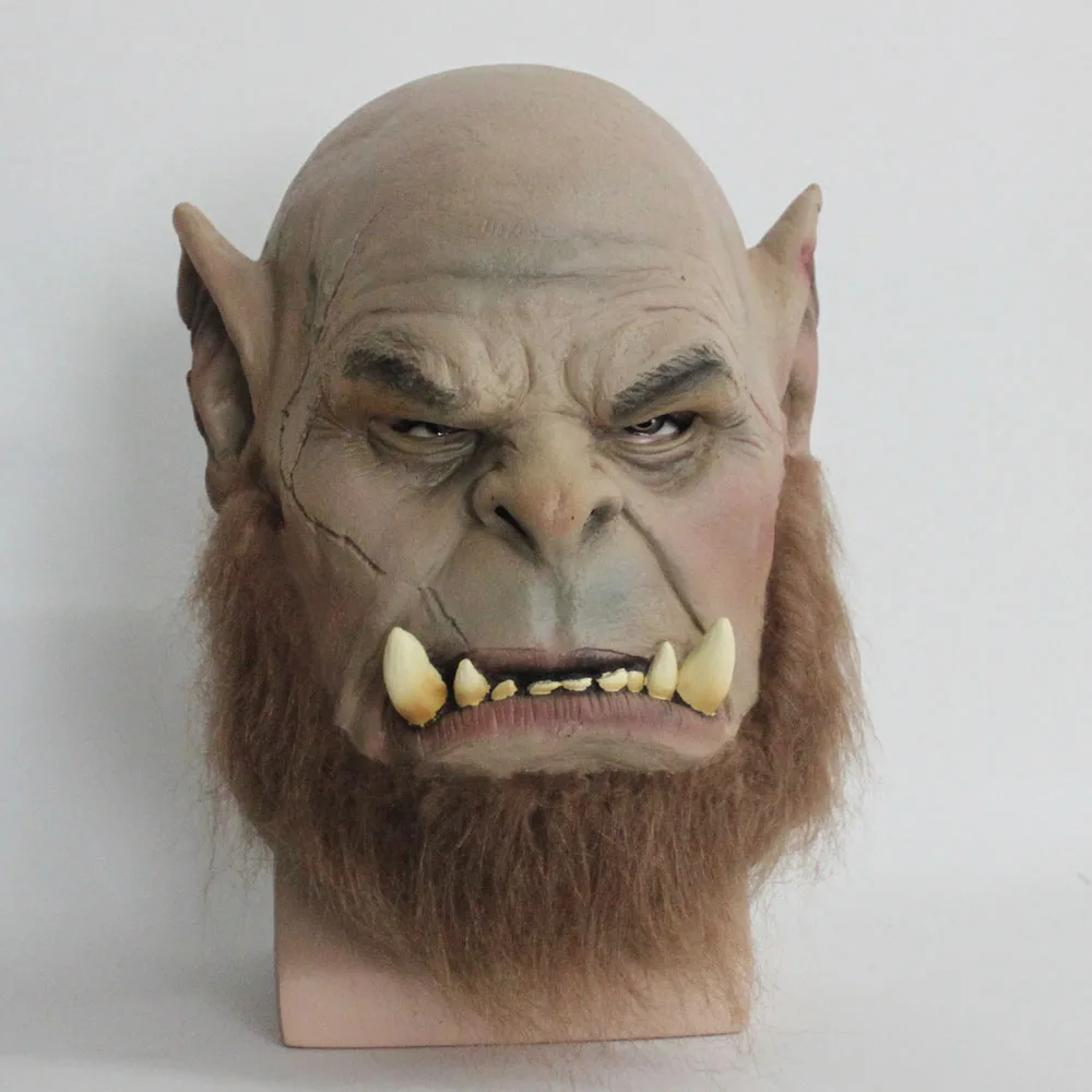 2016 фильм World of Warcraft маска Ogrim doom латексная вечерние к Хэллоуину|Аксессуары для