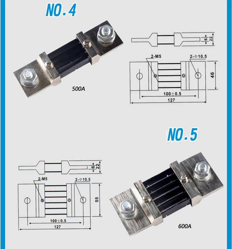 ELECALL 300-1000A 75mv Токовый Шунт для амперметра