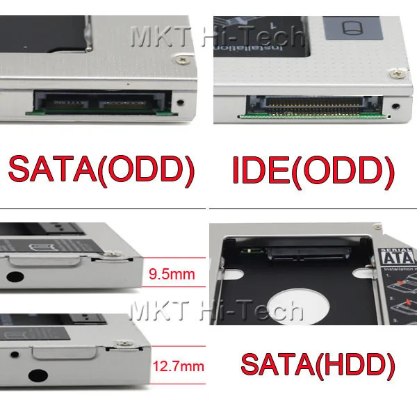 Универсальный SATA 3,0 2nd HDD Caddy 12,7 мм для 2,5 дюймов SSD чехол Корпус жесткого диска для ноутбука CD/DVD-ROM ODD Оптический отсек