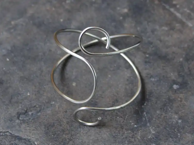 Handmade X Shaped Nickel Silver Small Prom Bun Holder Unique Metal