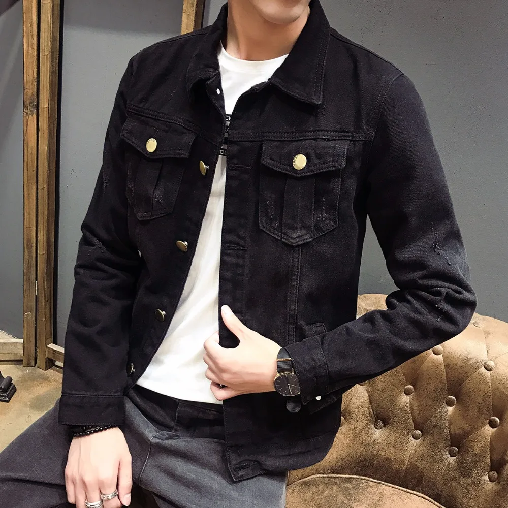 Spring Autumn New 2018 Denim Jacket Men Slim Fit Denim Coat With 4 Pockets Spring Autumn New 2018 Denim Jacket Men Slim Fit Denim Coat With 4 Pockets