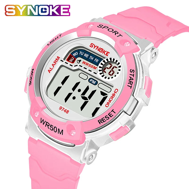 Synoke цифровые часы детские часы цифровые модные часы для мальчиков и девочек водонепроницаемые часы Enfant силиконовые дропшиппинг