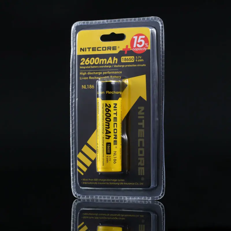 4 шт./лот Nitecore NL1826 2600 мАч 18650 3.7 В Перезаряжаемые литий-ионный аккумулятор (NL1826) Бесплатная доставка