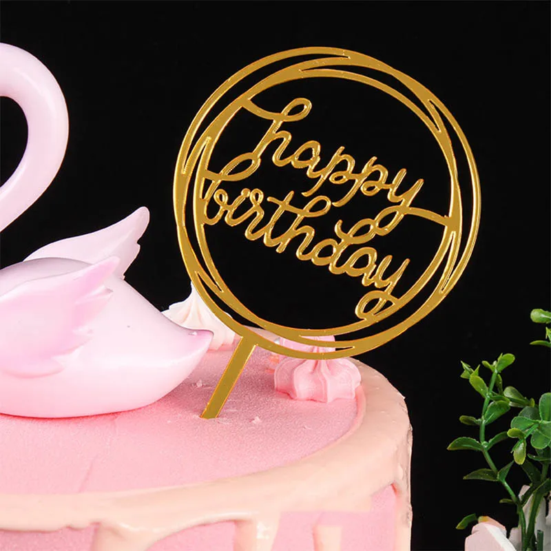 Украшения для торта в форме сердца с золотым блеском, акриловые, Новые вечерние украшения на день рождения - Цвет: 6 Golden
