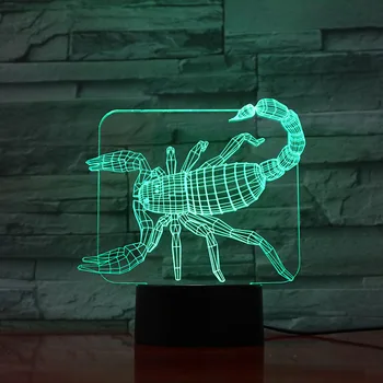 

Animal Scorpion 3D Lamp Touch Sensor 7 Color Changing Decorative Lamp Child Kids Baby Kit Nightlight Scorpion Led Night Light