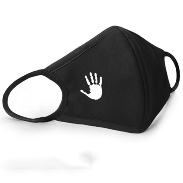 1 шт., мультистильная хлопковая маска для губ с мультипликационным принтом Kpop, Пылезащитная, моющаяся, черная маска для лица для мужчин и женщин, респиратор - Цвет: Handprint