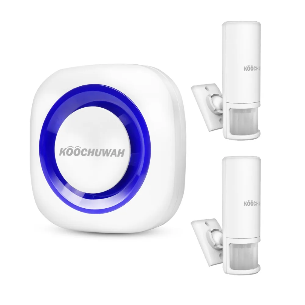 

KOOCHUWAH Doorbell Alarm Wireless Movement Detector Infrared Door Alarm Kit Automatic Entry Door Alert with Panic Button Alarm