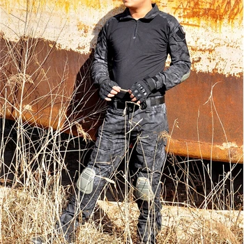 

Kryptek Mandrake Typhon Uniform Tactical Military Combat Shirt + Pants Paintball Hunting Army Uniform with Knee Pads