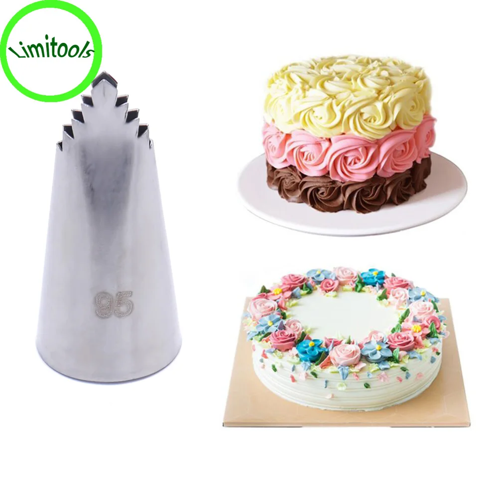 

#95 Leaves Tube Decorating Tip Icing Fondant Piping Nozzles Pastry Tools Stainless Steel Flower Tips Dessert Decorators