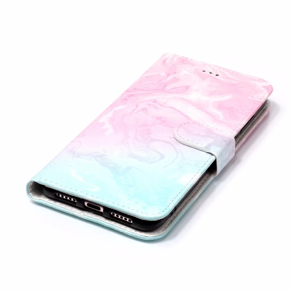 50 шт./лот защитный чехол из мрамора с 2 картами кожаный для LG G7 V30 K8 K10 2018 Stylo 4 в виде